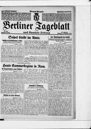 Berliner Tageblatt und Handels-Zeitung vom 12.11.1924