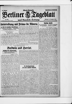 Berliner Tageblatt und Handels-Zeitung vom 12.11.1924