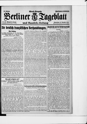 Berliner Tageblatt und Handels-Zeitung vom 13.11.1924