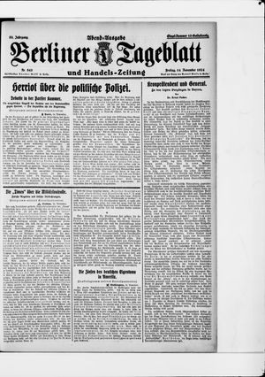 Berliner Tageblatt und Handels-Zeitung vom 14.11.1924