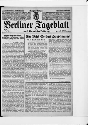 Berliner Tageblatt und Handels-Zeitung vom 15.11.1924