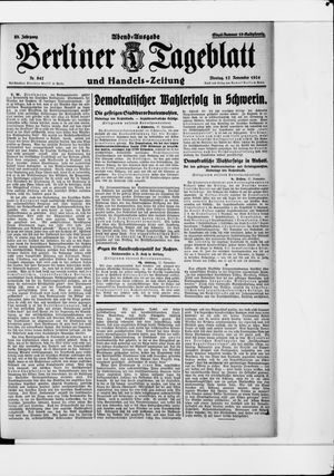 Berliner Tageblatt und Handels-Zeitung vom 17.11.1924