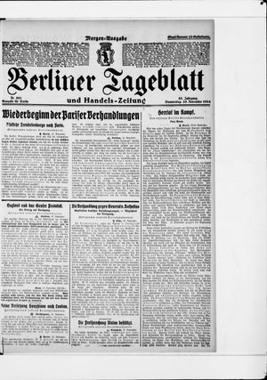 Berliner Tageblatt und Handels-Zeitung vom 20.11.1924