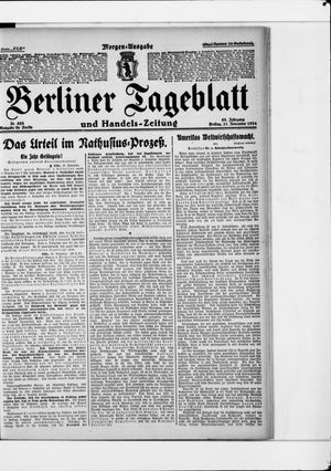 Berliner Tageblatt und Handels-Zeitung vom 21.11.1924