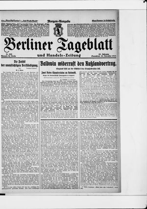 Berliner Tageblatt und Handels-Zeitung on Nov 22, 1924