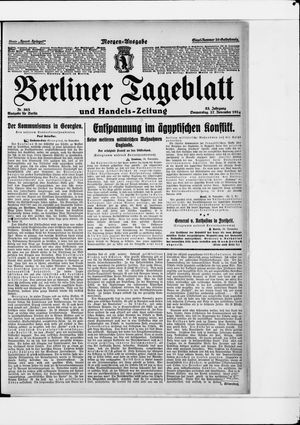 Berliner Tageblatt und Handels-Zeitung vom 27.11.1924