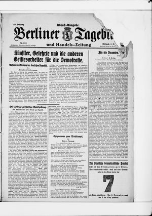 Berliner Tageblatt und Handels-Zeitung vom 03.12.1924