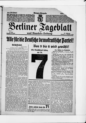 Berliner Tageblatt und Handels-Zeitung vom 07.12.1924