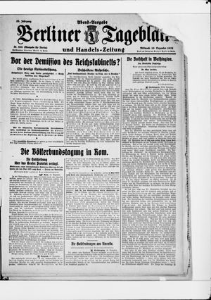 Berliner Tageblatt und Handels-Zeitung on Dec 10, 1924
