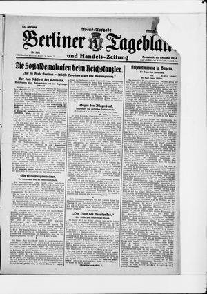 Berliner Tageblatt und Handels-Zeitung vom 13.12.1924