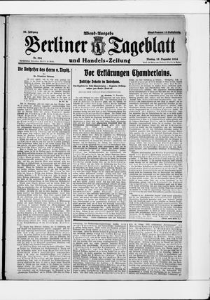 Berliner Tageblatt und Handels-Zeitung vom 15.12.1924
