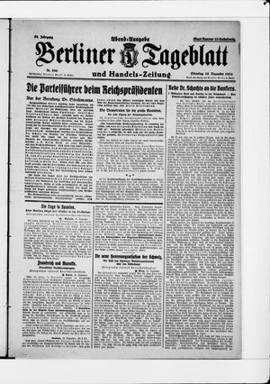 Berliner Tageblatt und Handels-Zeitung vom 16.12.1924