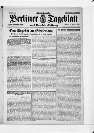 Berliner Tageblatt und Handels-Zeitung vom 17.12.1924