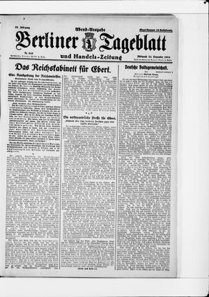 Berliner Tageblatt und Handels-Zeitung vom 24.12.1924