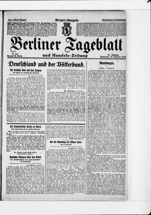 Berliner Tageblatt und Handels-Zeitung vom 25.12.1924