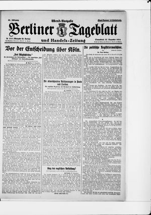 Berliner Tageblatt und Handels-Zeitung vom 27.12.1924