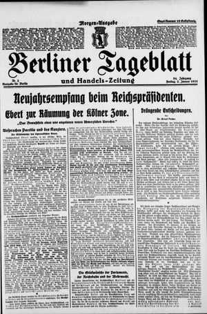 Berliner Tageblatt und Handels-Zeitung vom 02.01.1925