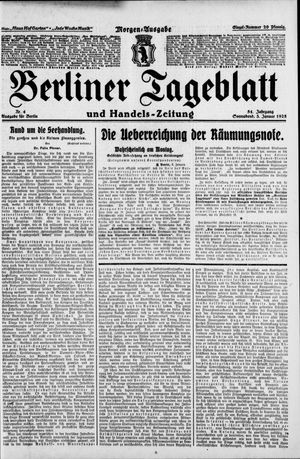 Berliner Tageblatt und Handels-Zeitung on Jan 3, 1925