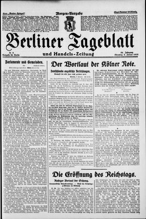 Berliner Tageblatt und Handels-Zeitung vom 06.01.1925