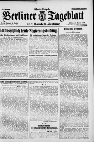 Berliner Tageblatt und Handels-Zeitung vom 07.01.1925