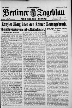Berliner Tageblatt und Handels-Zeitung on Jan 10, 1925