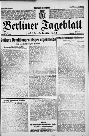 Berliner Tageblatt und Handels-Zeitung vom 11.01.1925
