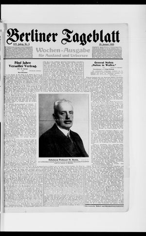 Berliner Tageblatt und Handels-Zeitung vom 15.01.1925