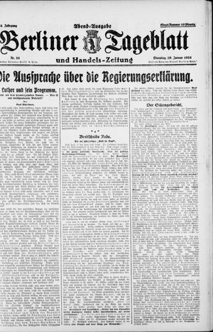 Berliner Tageblatt und Handels-Zeitung on Jan 20, 1925