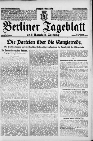 Berliner Tageblatt und Handels-Zeitung on Jan 21, 1925