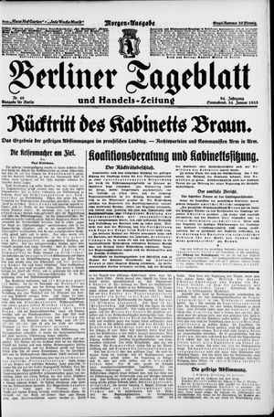Berliner Tageblatt und Handels-Zeitung vom 24.01.1925
