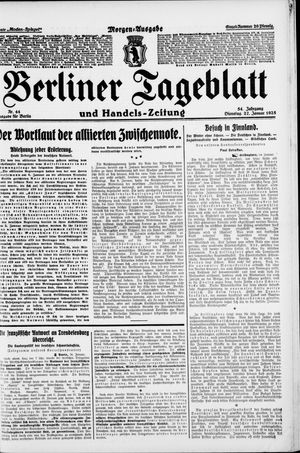 Berliner Tageblatt und Handels-Zeitung on Jan 27, 1925
