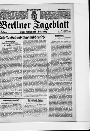 Berliner Tageblatt und Handels-Zeitung on Feb 8, 1925