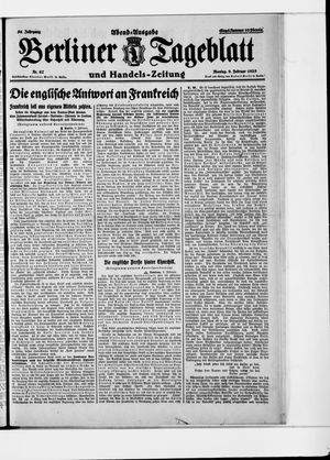 Berliner Tageblatt und Handels-Zeitung vom 09.02.1925