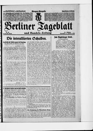 Berliner Tageblatt und Handels-Zeitung vom 14.02.1925