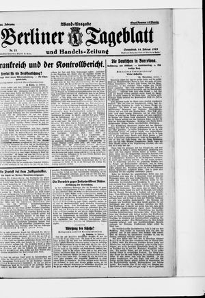Berliner Tageblatt und Handels-Zeitung vom 14.02.1925