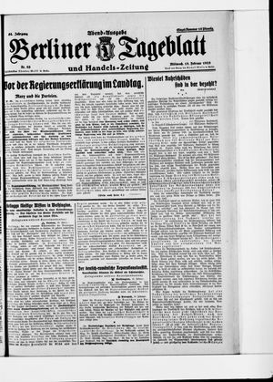 Berliner Tageblatt und Handels-Zeitung vom 18.02.1925