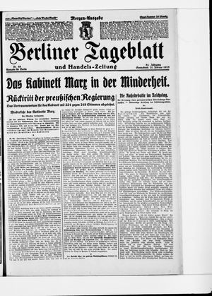 Berliner Tageblatt und Handels-Zeitung on Feb 21, 1925