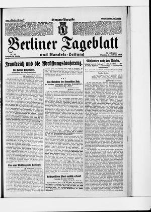 Berliner Tageblatt und Handels-Zeitung vom 24.02.1925