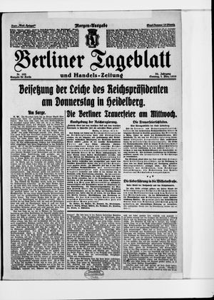 Berliner Tageblatt und Handels-Zeitung vom 01.03.1925