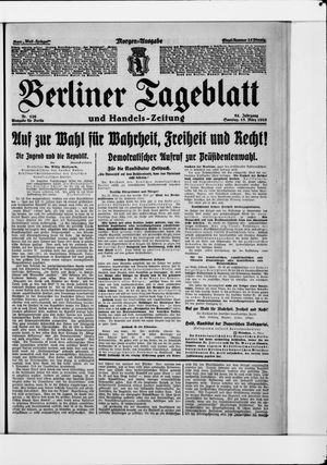 Berliner Tageblatt und Handels-Zeitung on Mar 15, 1925
