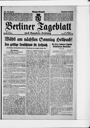 Berliner Tageblatt und Handels-Zeitung vom 22.03.1925