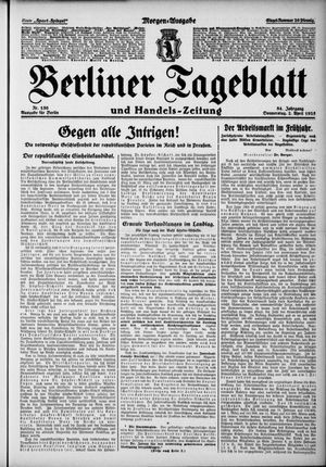 Berliner Tageblatt und Handels-Zeitung on Apr 2, 1925