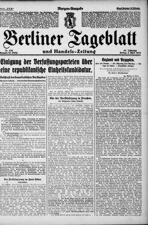 Berliner Tageblatt und Handels-Zeitung vom 03.04.1925