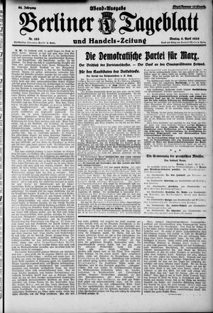 Berliner Tageblatt und Handels-Zeitung vom 06.04.1925