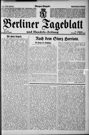Berliner Tageblatt und Handels-Zeitung on Apr 12, 1925