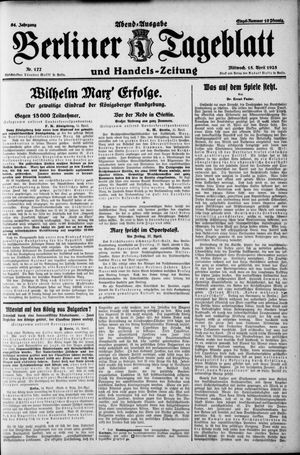 Berliner Tageblatt und Handels-Zeitung vom 15.04.1925