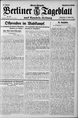 Berliner Tageblatt und Handels-Zeitung vom 16.04.1925