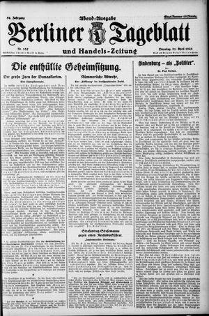 Berliner Tageblatt und Handels-Zeitung vom 21.04.1925