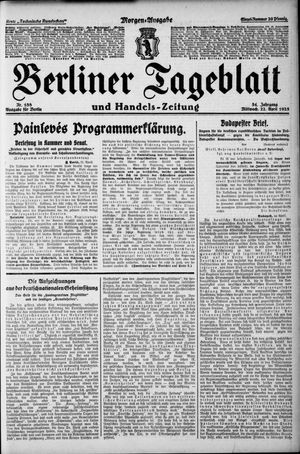 Berliner Tageblatt und Handels-Zeitung vom 22.04.1925