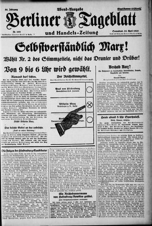 Berliner Tageblatt und Handels-Zeitung vom 25.04.1925